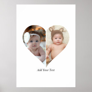 Heart Shaped 2 Photo Collage Poster