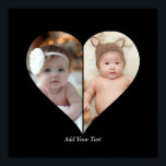 Heart Shaped 2 Photo Collage Poster<br><div class="desc">This Custom Heart Shaped Photo design beautifully arranges your favourite memories into the shape of a heart, symbolizing love and connection. Perfect for special occasions like anniversaries, weddings, or Valentine's Day, this design highlights your cherished moments meaningfully and artfully. Its unique layout creates a visually captivating keepsake, ideal for gifting...</div>