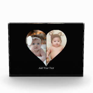 Heart Shaped 2 Photo Collage Poster Block