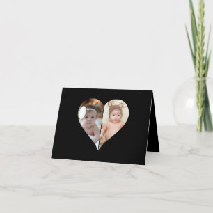 Heart Shaped 2 Photo Collage Poster Holiday Card