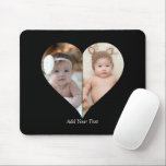 Heart Shaped 2 Photo Collage Poster Mouse Pad<br><div class="desc">This Custom Heart Shaped Photo design beautifully arranges your favourite memories into the shape of a heart, symbolizing love and connection. Perfect for special occasions like anniversaries, weddings, or Valentine's Day, this design highlights your cherished moments meaningfully and artfully. Its unique layout creates a visually captivating keepsake, ideal for gifting...</div>