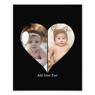 Heart Shaped 2 Photo Collage Print