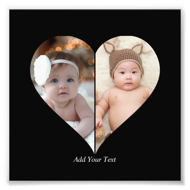 Heart Shaped 2 Photo Collage Print (Front)