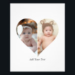 Heart Shaped 2 Photo Collage Print<br><div class="desc">This Custom Heart Shaped Photo design beautifully arranges your favourite memories into the shape of a heart, symbolizing love and connection. Perfect for special occasions like anniversaries, weddings, or Valentine's Day, this design highlights your cherished moments meaningfully and artfully. Its unique layout creates a visually captivating keepsake, ideal for gifting...</div>