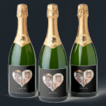 Heart Shaped 2 Photo Collage Sparkling Wine Label<br><div class="desc">This Custom Heart Shaped Photo design beautifully arranges your favourite memories into the shape of a heart, symbolizing love and connection. Perfect for special occasions like anniversaries, weddings, or Valentine's Day, this design highlights your cherished moments meaningfully and artfully. Its unique layout creates a visually captivating keepsake, ideal for gifting...</div>