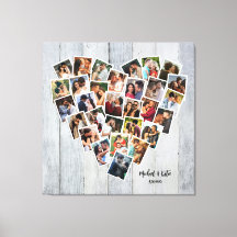 Heart Shaped 30 Photo Collage Couple Anniversary