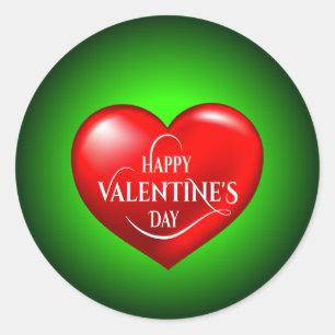 Heart Shaped 3d Red Love Symbol-50420 Classic Round Sticker