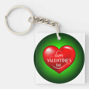 Heart Shaped 3d Red Love Symbol-50420 Keychain