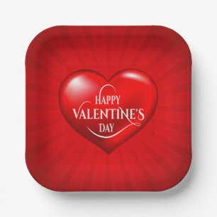 Heart Shaped 3d Red Love Symbol-50420 Paper Plate