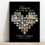Heart Shaped 48 Photo Collage Funeral Welcome Poster<br><div class="desc">This beautiful memorial poster is perfect for greeting family and friends as they enter your loved one's celebration of life. The design features 48 square photos shaped into a heart and text that reads "Forever in our hearts". Add custom text to personalize. So unique - this template is so easy...</div>