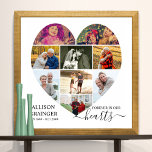 Heart Shaped 9 Photo Collage Forever in our Hearts Poster<br><div class="desc">Heart Shaped Photo Collage Funeral service poster which you can also display at the wake or celebration of life memorial gathering. The photo template is set up for you to add your pictures which are displayed in landscape, portrait and square formats to automatically display a heart shape. The design features...</div>