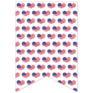 Heart Shaped American Flag Print 4th of July