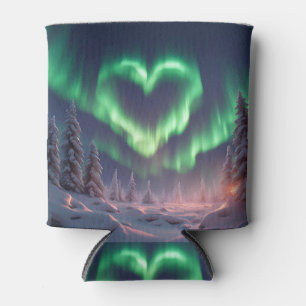 Heart Shaped Aurora Borealis Can Cooler
