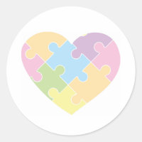 Heart Shaped Autism Puzzle Pastel Colours T-Shirt