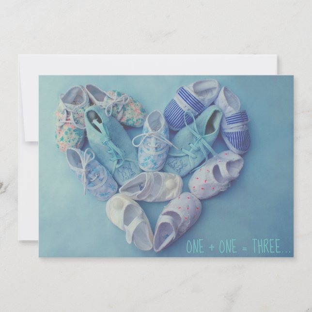 heart-shaped baby shoes pregnancy announcement (Front)