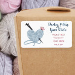 Heart Shaped Ball of Yarn - Personalized Address Label<br><div class="desc">These personalized address labels are great for yarn artisans and small businesses,  hobby knitters and crafters. The design features a heart shaped ball of yarn with knitting needles and a little butterfly. Please browse our store for matching and coordinating knitting related gifts and accessories.</div>