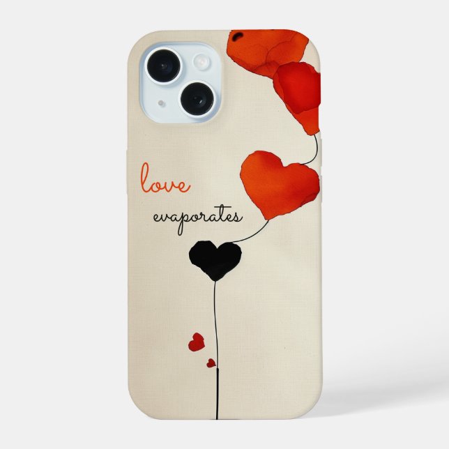 Heart-Shaped Balloons iPhone 15 Case (Back)