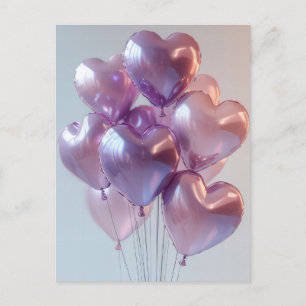 Heart shaped Balloons Valentine's Greeting Postcard