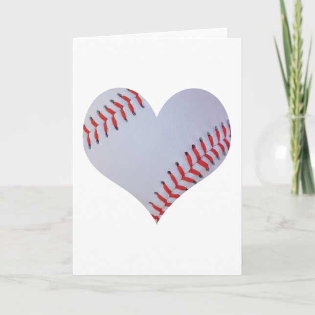 heart shaped baseball greeting card (Front)