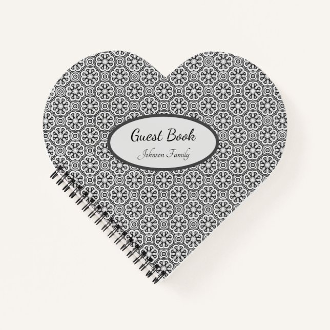 Heart-shaped Black and White Notebook (Front)