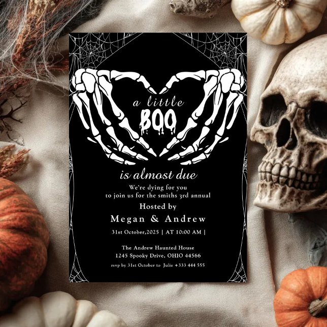heart-shaped bony hands Party Halloween Invitation (Creator Uploaded)