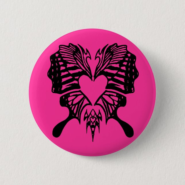 Heart Shaped Butterfly button (Front)