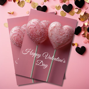 Heart-shaped Cakepops Valentine's Greeting Card