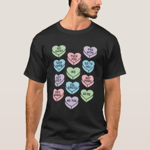 Heart Shaped Candy Dark Humour Anti Day T-Shirt