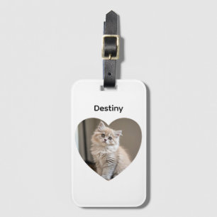 Heart-Shaped Cat Design Luggage Tag