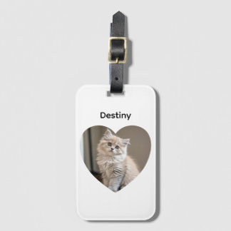 Heart-Shaped Cat Design Luggage Tag