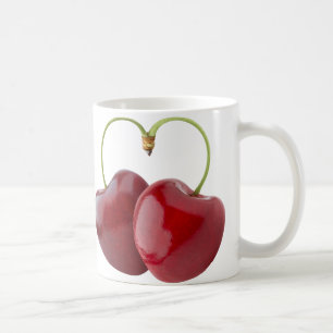 Heart-shaped cherries coffee mug