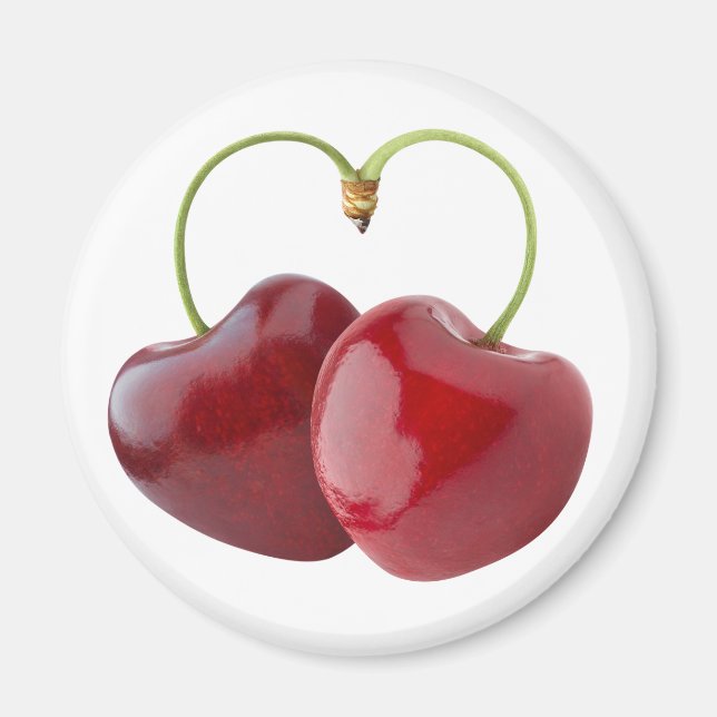 Heart shaped cherries magnet (Front)