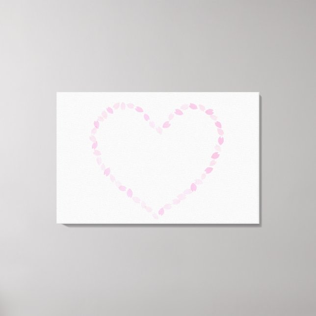 Heart Shaped Cherry Blossom Canvas Print (Front)