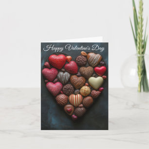 Heart-shaped chocolates Valentine's Greeting Card