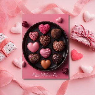 Heart-shaped chocolates Valentine's Greeting Card