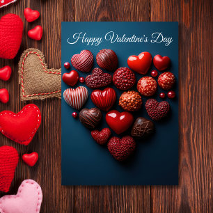 Heart-shaped chocolates Valentine's Greeting Card