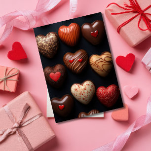 Heart-shaped Chocolates Valentine's Greeting Card