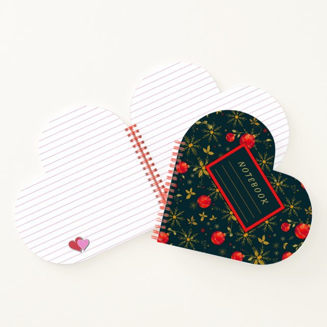 Heart Shaped Christmas Ornaments Notebook (Inside)