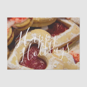 Heart Shaped Christmas Sugar Cookies Red Photo Tissue Paper