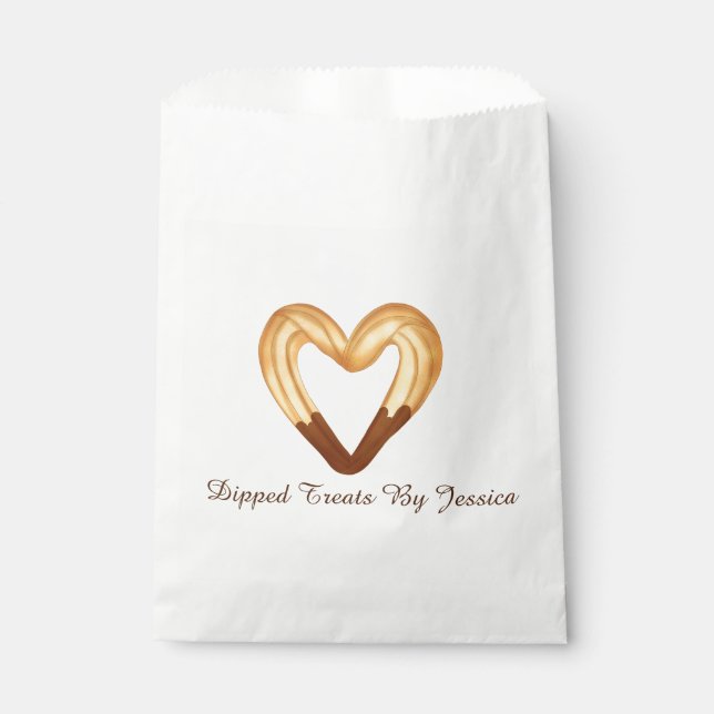 Heart Shaped Churro Dipped In Chocolate Favour Bag (Front)