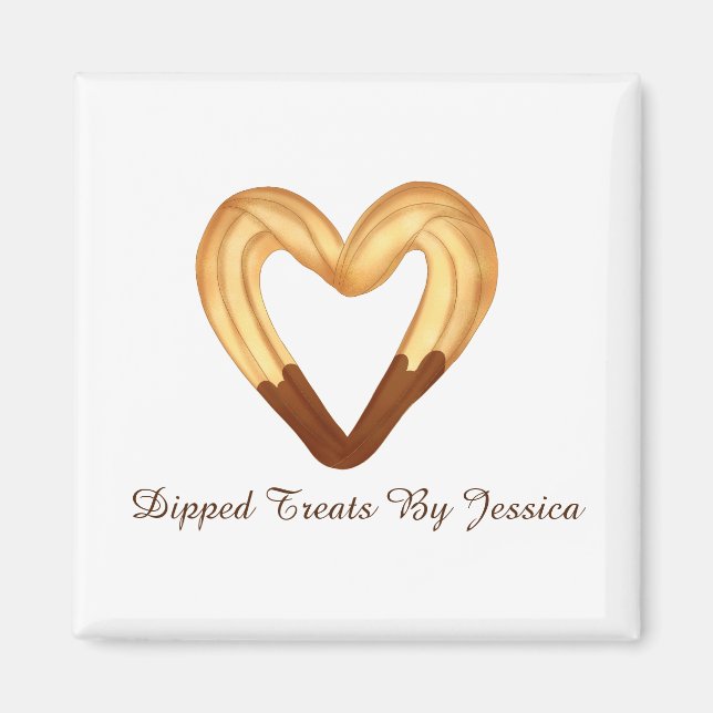 Heart Shaped Churro Dipped In Chocolate Magnet (Front)