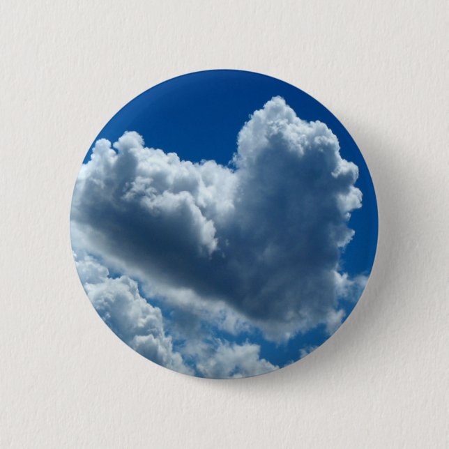 Heart-Shaped Cloud 2 Inch Round Button (Front)