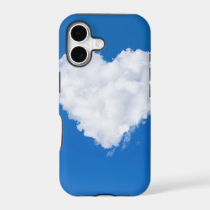 Heart shaped cloud in blue sky