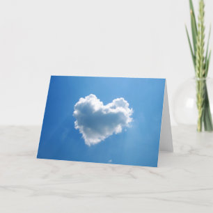 Heart shaped cloud in the sky card