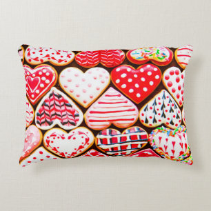 Heart shaped cookies icing for Valentine's day del Accent Pillow