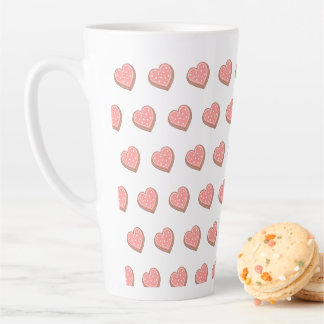 Heart-shaped cookies latte mug