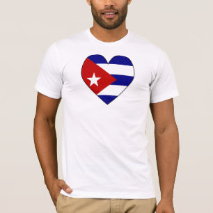 Heart-shaped Cuba Flag Valentine T-Shirt