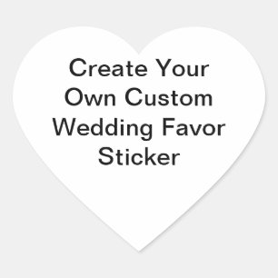 Heart Shaped Custom Wedding Favour Sticker
