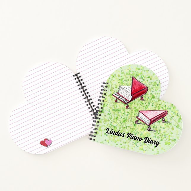 Heart-Shaped Customizable Cover Piano Book Sketch (Inside)