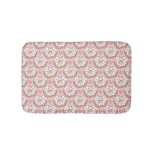 Heart-Shaped Donuts with Sprinkles Bath Mat